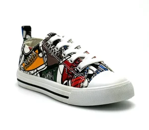 Colorful Rubber Fashionable Sport Casual High Top Kids Canvas Shoes