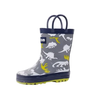 Colorful Stripes Children’s Rain Boots Manufacturer Printed Rubber Boots for Kids Boys