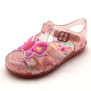 Comfortable Anti Skid Kids Transparent Glitter Sandals Cushioning Closed Toe Outdoor Slippers For Spring Summer Autumn