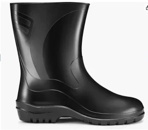 Comfortable Black PVC Material Kids Summer Safety Work Boots Waterproof Mid-Cut Rain Boots Anti-Slip Slip Resistant for Children
