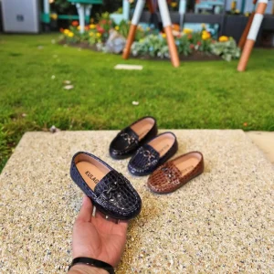 Comfortable Boys Loafer Shoes for Spring Outdoor Toddler Soft Soled Casual Walkers Slip Ons Kids’ Driving Shoes