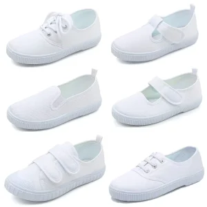 Comfortable Canvas Leather Dress School Shoes for Kids White Black Designers’ Collection for Boys Winter Summer Spring