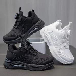 Comfortable Children’s Trainer Sneakers New Style Spring Sports Footwear for Boys Breathable Black and White Kids Casual Shoes