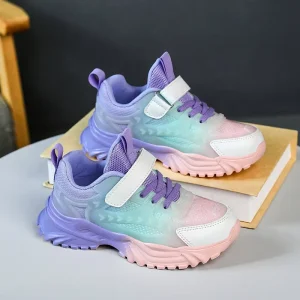 Comfortable Kids Tennis Child Pink and White Casual Shoes Breathable Lightweight Girls Running Sneakers