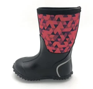 Comfortable Kids Waterproof Rain Boots with Neoprene Lining