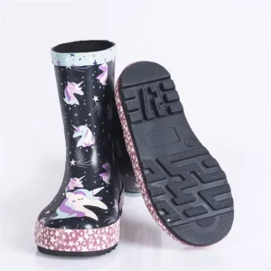 Comfortable Lining Kids Rain Footwear Children’s Rubber Rain Boots with Water Sensitive Color Change