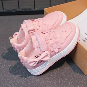 Comfortable Non Slip Casual Children’s Shoes for Girls Solid Bow Decoration Sports Board Kids Shoes for Walking