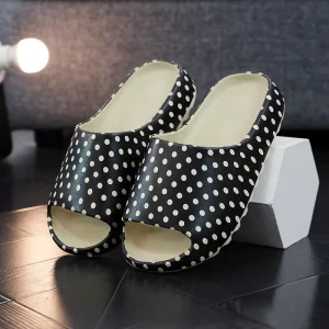 Comfortable Outdoor Indoor Slides Slippers Dot Printing Women Flat Slippers Sandal Babouch Shoes
