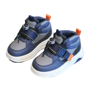 Comfortable Velcro Button Casual Shoes for Boys Girls Spring Autumn Non Slip Wear Resistant Microfiber PU Rubber Insole Kids