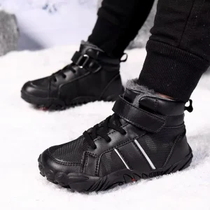 Comfortable Winter Boots Outdoor Anti slip Rubber Children Sport Warm Cotton Lining PU Upper for Kids