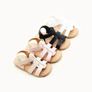 Comfortable and Breathable Summer New Model Kids Open Toe Sandals Simple Soft Soled Craft Flat Shoes for Girls