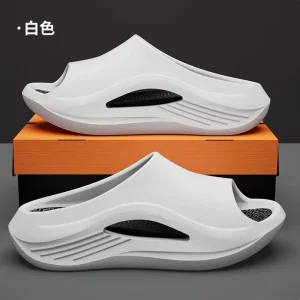 Comfy Bathroom Cushion Thick Two Color Sole Non-Slip Clouds Sports Slippers for Women Custom Slides Round