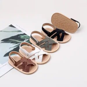 Cool Fashion Infant Baby Shoes PU Leather Baby Boy Sandals