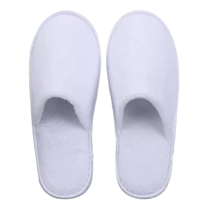 Coral Fleece Slippers With Logo Eco friendly Hotel Amenities White Hotel Toiletries