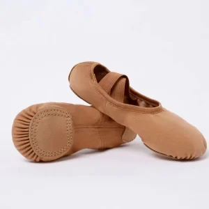 Cotton Fabric Baby Girl Women’s Canvas Ballet Flats Shoes for Dance Training