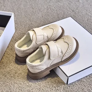 Cowhide Children’s Black Leather Single-layer Shoes Etiquette Performance Shoes Academic Style Baby Soft Leather Shoes