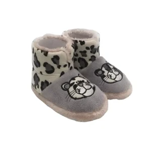 Cozy Fuzzy Leopard Embroidery House Boots slippers Shoes for Kids