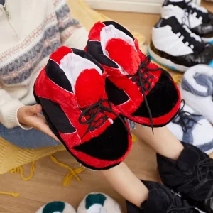 Cozy Warm Cotton Kicks Footwear Dunk High Trainers Sneaker Bread Toe Slippers