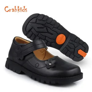 Crabkids Casual High Black Dress Girls Kids School Shoes Student for Primary Teenage Kids School Shoes Student