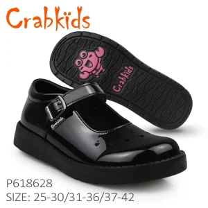 Crabkids Manufacture Factory Supply 100% Pure Leather Material Spring Autumn School Shoes for Girls Casual Shoes