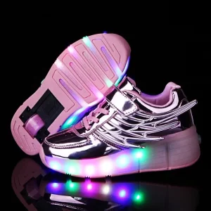 Cross-border LED Children’s Sneakers Ultra-light Automatic Luminous Double Wheels Casual Boys Girls K02