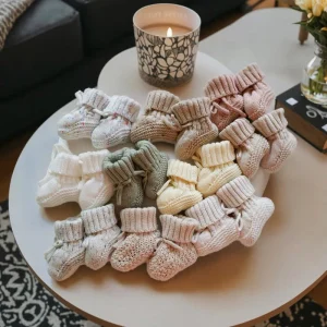 Custom 100% Organic Cotton Winter Cute Infant Baby Boots and Warm Socks Shoes Knit Kids’ Bedding