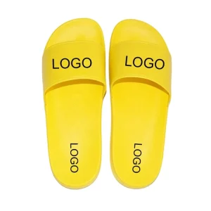 Custom 3D logo Fashion Yellow Lady Multicolor Indoor and Outdoor PVC Rubber Non slip slippers Swimming Pool Bathroom Flip Flop