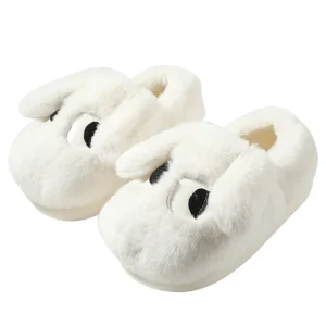 Custom Animal Big Eyes Dog Multi Colors Super Soft Thermal Warm Autumn Winter Indoor Plush Slippers For Children