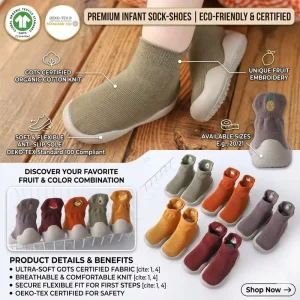Custom Baby Indoor Sock Shoes Non Slip Soft Sole Toddler House Shoes for Infants and Early Walkers