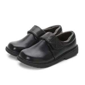 Custom Black School Shoes for Kids New Design Factory Anti Slip and Soft Leather Student Shoes