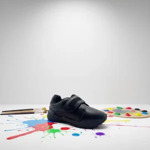 Custom Black Slip On Lightweight PU Upper Kids’ School Shoes Non slip Durable Children’s Uniform Sneakers Breathable Shoes