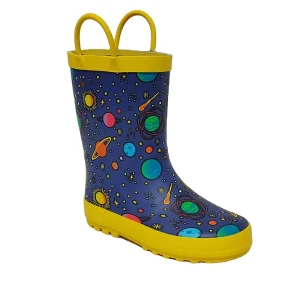 Custom Blue Rain Boots for Kids Recyclable Lighted Quick Drying Anti Slip Winter Wellingtons Hard Wearing