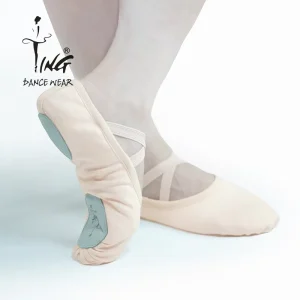 Custom Canvas Slip On Dance Ballet Slippers Professional Kids Girls Pink Ballet Shoe