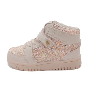 Custom Casual Sneakers Chaussures Pour Enfants Shining Fabric Beautiful Girls High Top Skate Shoes