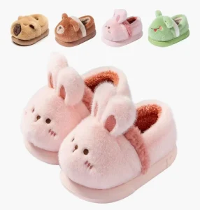 Custom Classic Bunny Soft Plush Slippers Kids Cute Animals Plush Slippers Costume Footwear for Kids Outdoor