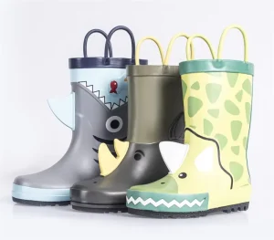 Custom Color Printing Unisex Anti-slip Safety Kids Rubber Rain Boots for Children