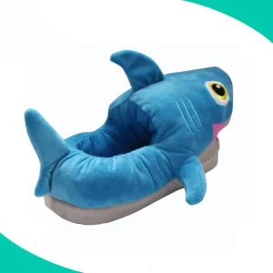 Custom Cozy Fluffy Fuzzy Indoor Home Slippers For Women Warm Kids Boys Shark Warm Plush Slippers