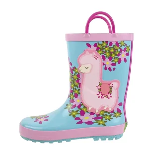 Custom Cute Flower Kids Rain Boots Waterproof Rubber