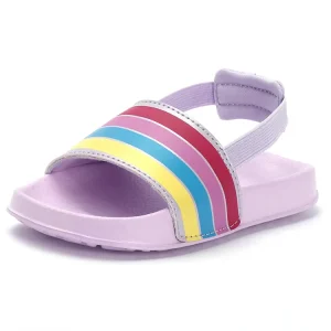 Custom Design Toddler Girls Boys Rainbow Unicorns Slides Kids Slippers
