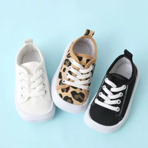 Custom Designer Baby Canvas Shoes Toddler Cotton Breathable Soft Leather Newborn Casual Leopard Fashion Crib Shoes for Girls