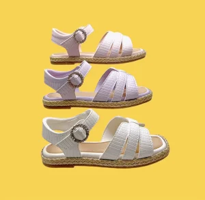 Custom Designs Daily Outdoor Summer Bowknot Girl Sandals Princess Girls Open toe Braid Sandals