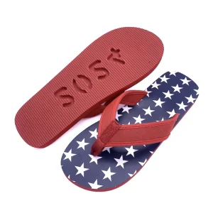 Custom Die Cut Logo Eva Flip Flops Beach Men’s Women Slippers With Different Full Printing on Left Right Soles