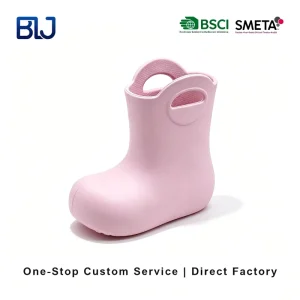 Custom EVA Kids Rain Boots with Anti-slip Pull Handles Easy On-Off Waterproof for Outdoor Puddle Splashing and Rainy Days