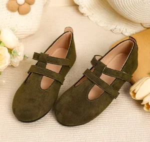 Custom Flat Dress Shoes for Girl Flat Suede Shoes Slip on Single Shoes for Kids