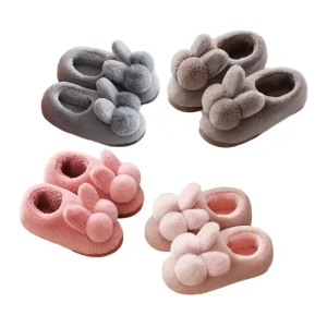 Custom Fluffy Bunny Home Shoes Bunny Plush Animal Slippers Winter Warm Shoes Toy Custom Fluffy Bunny Slippers