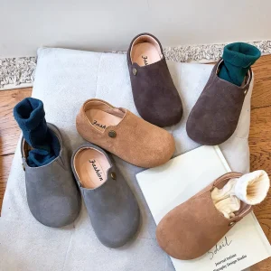 Custom Genuine Leather Children’s Shoes Outdoor Lightweight Breathable Casual Shoes Fashion Design Children’s Slip-on