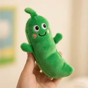 Custom Green Bean Plush Toy Cute Soft Stuffed Vegetable Shaped Plush Pillow for Kids Gift Home Decor