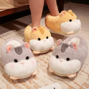 Custom Hamster Home Shoes Hamster Plush Animal Slippers Winter Warm Shoes Toy Custom Hamster Kids House Slippers