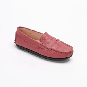 Custom High Quality Men Slip on Loafers Embossed Leather Moccasin Flat Walking Shoes for Kids