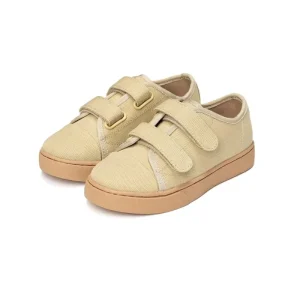 Custom Khaki Canvas Fabric Kids Boys Casual Shoes